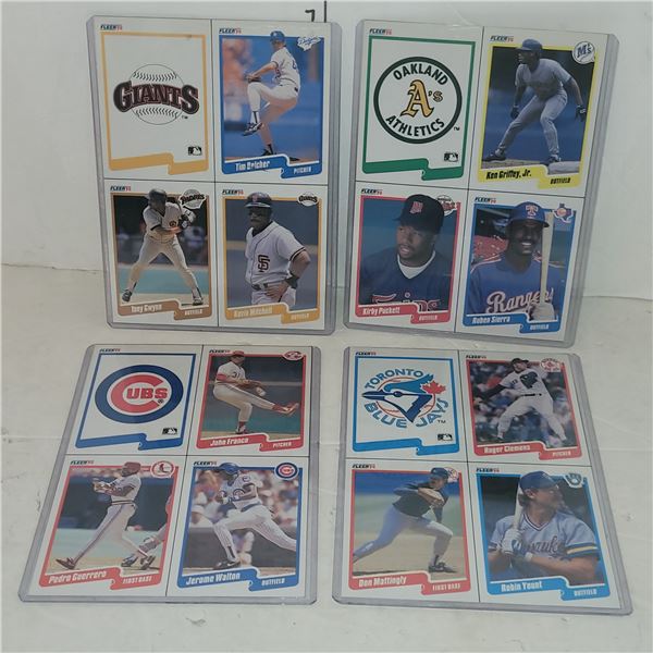 Lot of 4 1990 Fleer MLB Intact Box Bottoms Including ...