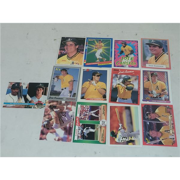 Lot of 13 Jose Canseco MLB Baseball Cards