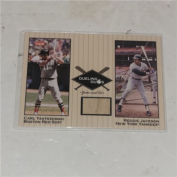 2002 Fleer Dueling Duo's Game Used Bat - Reggie Jackson & Carl Yastrzemski
