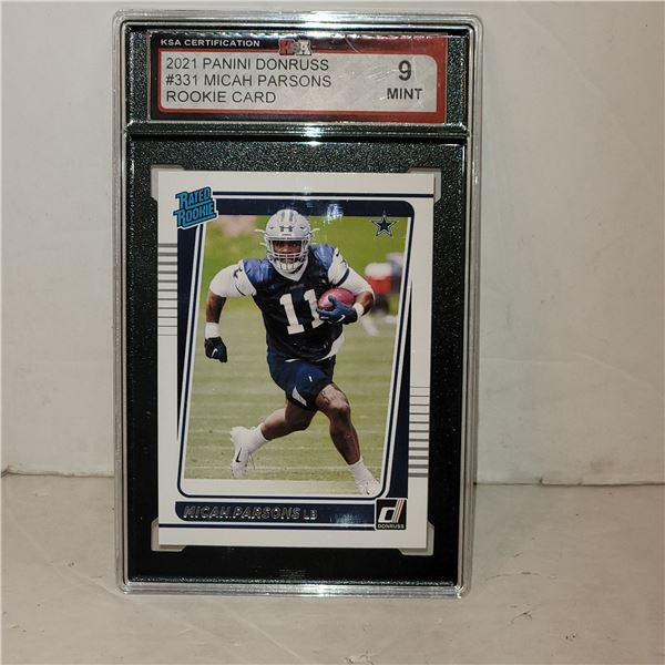 2021 Panini Donruss #331 Micah Parsons Rookie Card - Graded 9 MINT KSA