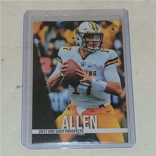 Very Rare 2017 Hot Shot Prospects Josh Allen,Buffalo Bills Rookie Card - Mint