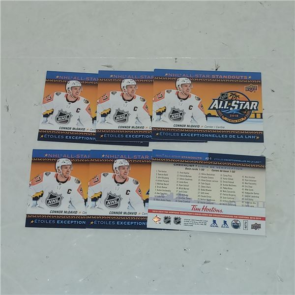 Lot of 6 Connor McDavid 2018 All-Star Hockey Cards - Mint