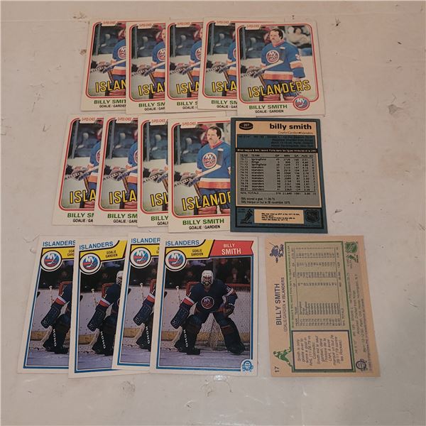 Lot of 15: 10x #207 1981 OPC & 5x #17 1983 OPC - Billy Smith HOF NY Islanders