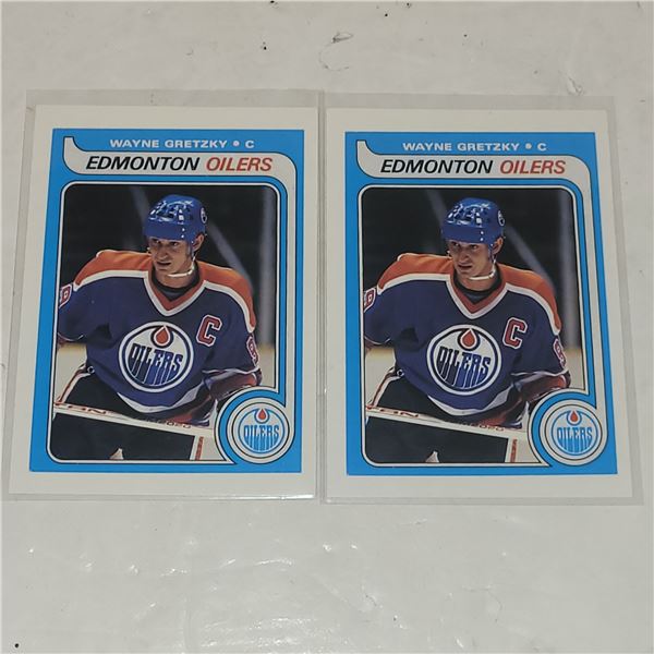 Lot of 2 Early Wayne Gretzky Cards Reprints MINT