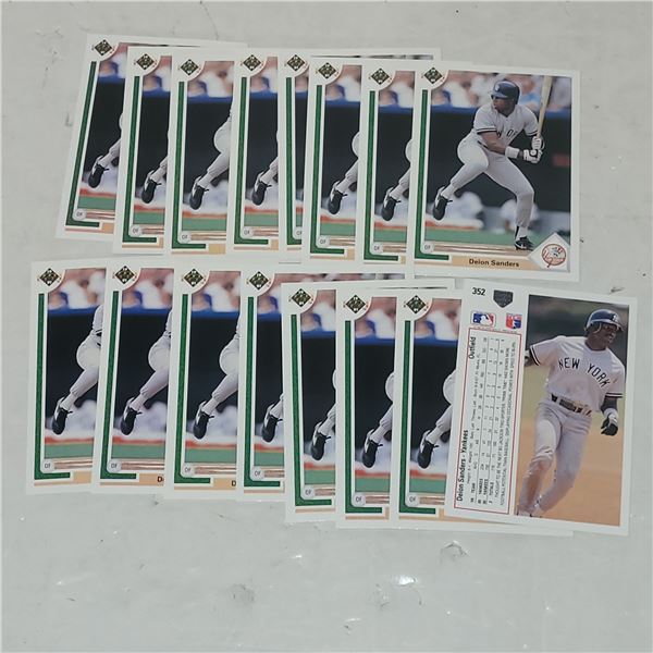 Lot of 16 Upper Deck Deion Sanders 2nd Year Cards MINT Condtion