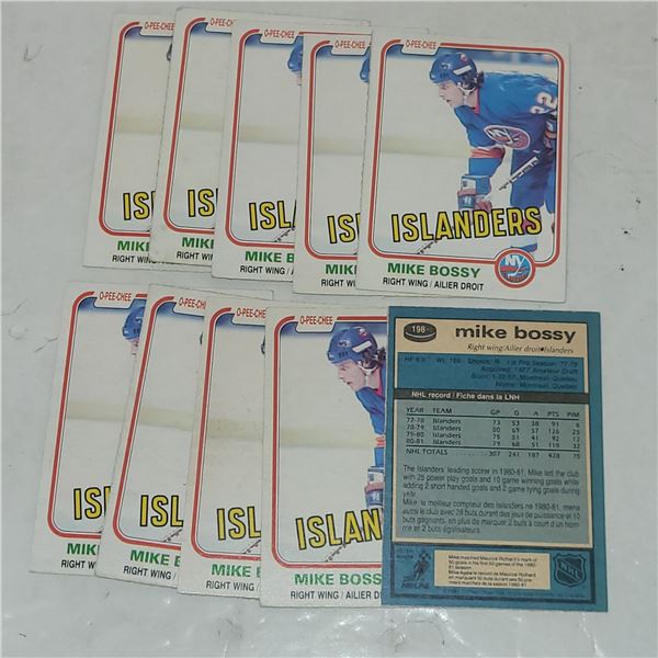 Lot of 10 1981 OPC #198 Mike Bossy Islanders HOF