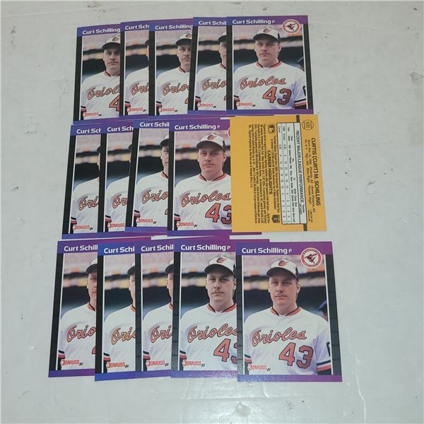 Lot of 15 Curt Schilling Rookie Cards
