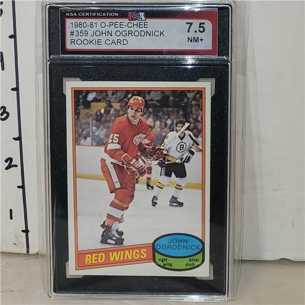 1980-81 O-Pee-Chee #359 John Ogrodnick Rookie Card - Graded 7.5 NM+ KSA