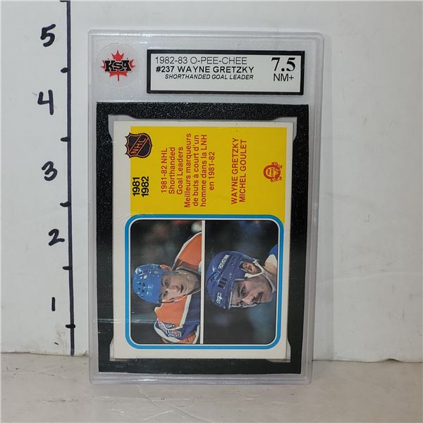 1982-83 O-Pee-Chee #237 Wayne Gretzky Shorthanded Goal Leader - Graded 7.5 NM+ KSA
