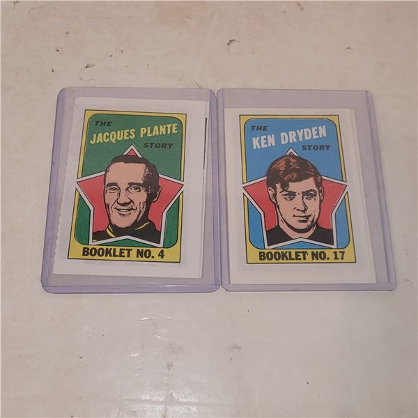 Lot of 2 1971-72 O-Pee-Chee Story Booklets #4 Jacques Plante & #17 Ken Dryden