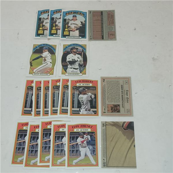 Lot of 19 MLB Topps Heritage Rookie Cards - Devin Williams, Ecoy Jimenez, Luis Roberts