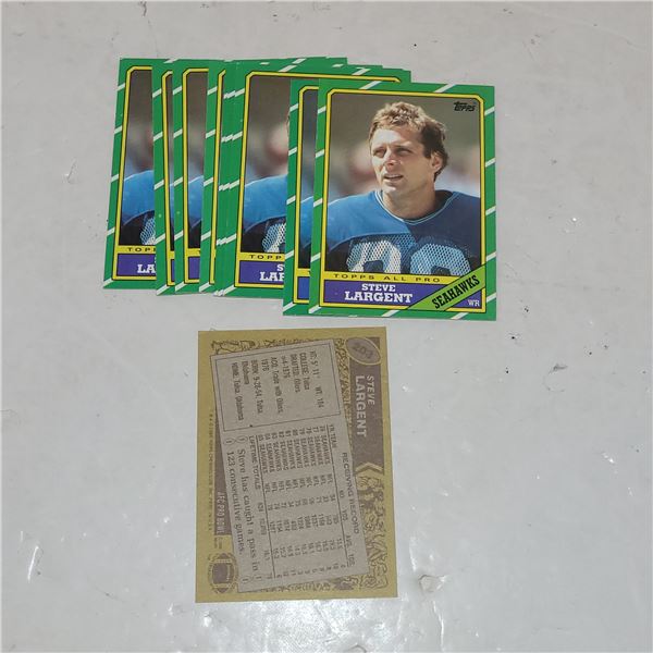 Lot of 10 1986 Topps #203 Steve Largent Seattle Hawks Hall of Famer - MINT