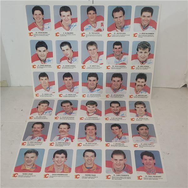 1987-88 Calgary Flames Red Rooster 2 Uncut Sheets Includes ...