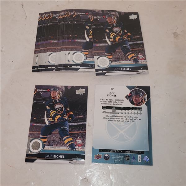 Lot of 20 2017-18 Upper Deck #19 Jack Eichel Sabres Cards