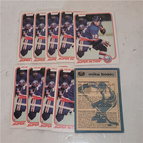 Lot of 10 1981 OPC Super Action #208 Mike Bossy Islanders HOF