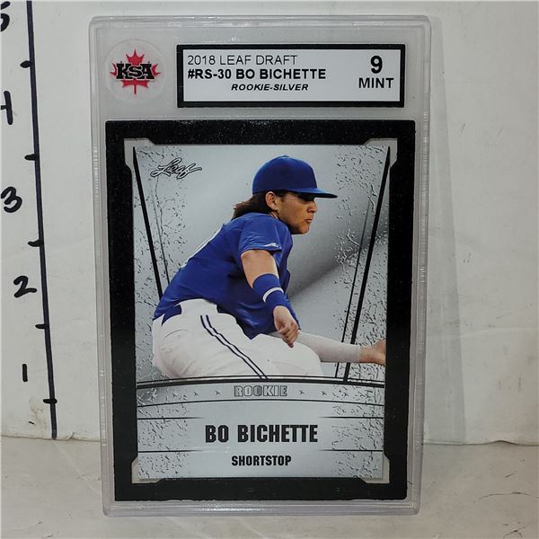 Rookie Card 2018 Leaf Draft #RS-30 Bo Bichette Rookie Silver - Graded 9 MINT KSA