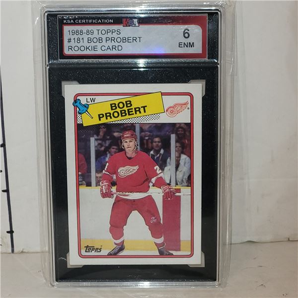 1988-89 Topps #181 Bob Probert Rookie Card - Graded 6 ENM KSA