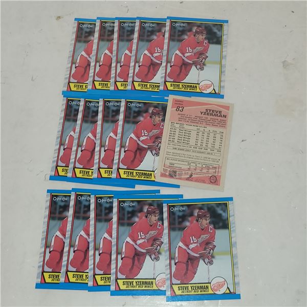 Lot of 15 1989 OPC #83 Steve Yzerman - MINT