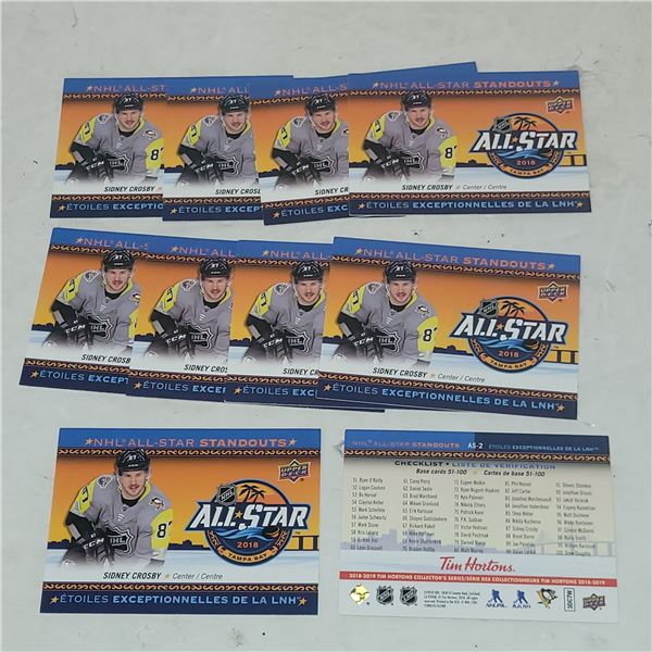 Lot of 10 Sidney Crosby All-Star Cards - Mint Condition