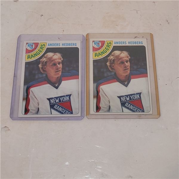 Lot of 2 1977-78 Topps Anders Hedberg Rookie Cards
