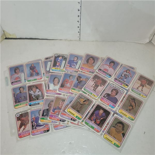 6 Sheets of Early 70s WHA Hockey Cards