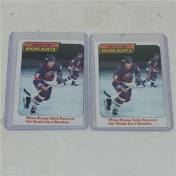 Lot of 2 1977-78 Mike Bossy Highlights Rookie Cards