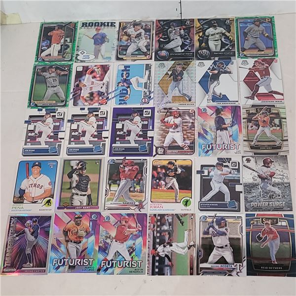 Lot of 30 MLB Rookie Card Lot - Prizm, Refractors, Parallels