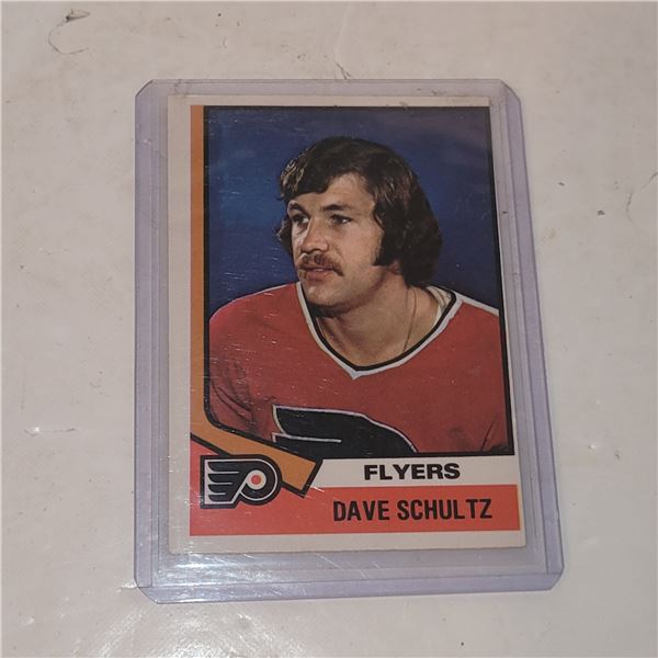 1974 OPC #196 Dave The Hammer Schultz Philadelphia Flyers Rookie Card