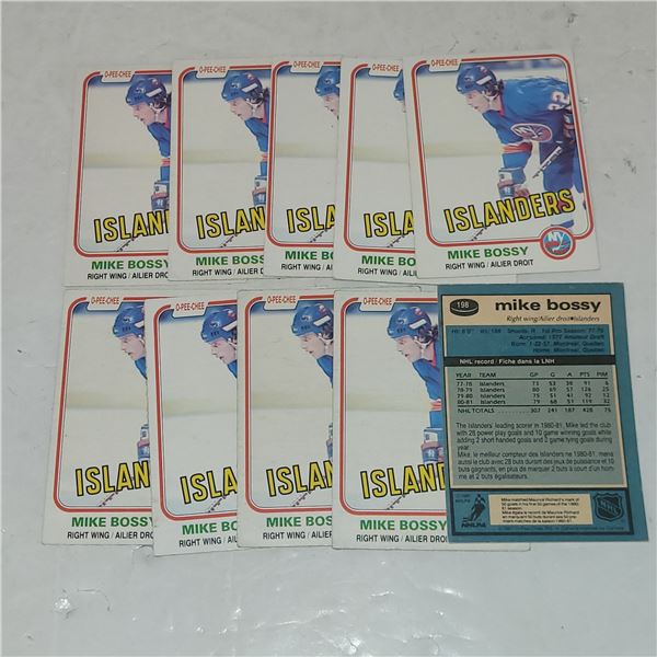 Lot of 10 1981 OPC #198 Mike Bossy Islanders HOF
