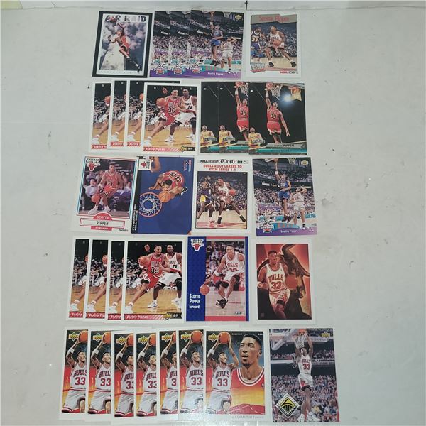 Lot of 30 Scottie Pippen Chicago Bulls NBA Cards - MINT