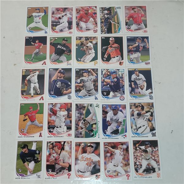 Lot of 25 2013 Topps MLB Rookie Cards - Pack Fresh