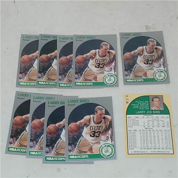 Lot of 10 1990 NBA Hoops #39 Larry Bird Boston Celtics Hall of Fame MINT