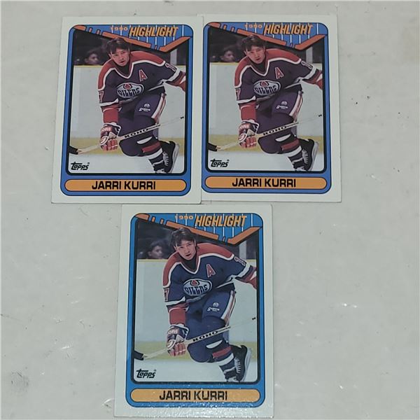 Lot of 3 1990 Topps Error Cards #5 Jari Kurri