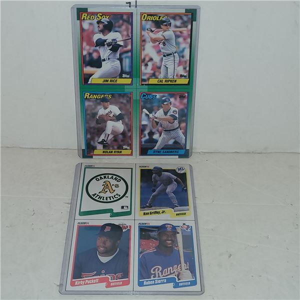 Lot of 2 Intact MLB Fleer & Topps Box Bottoms ... Ken Griffey Jr, Kerby Puck, Noaln Ryan