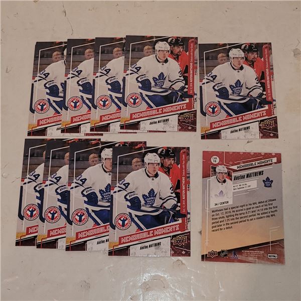 Lot of 10 Auston Matthews Rookie Cards