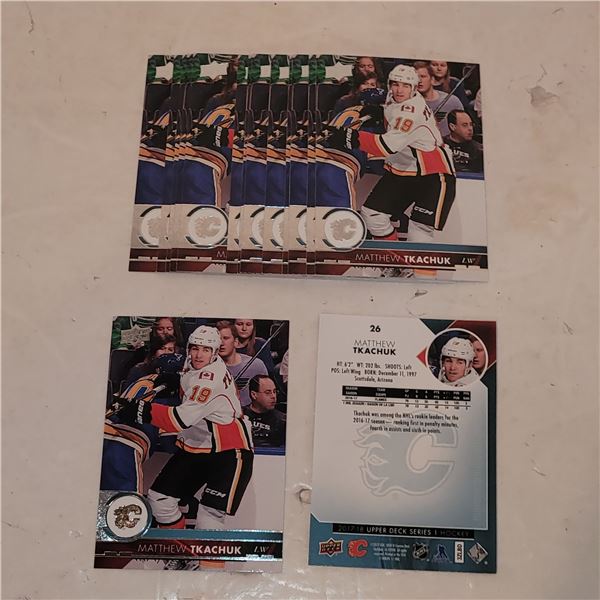 Lot of 15 2017-18 Upper Deck #26 Matthew Tkachuk 2nd Year Cards