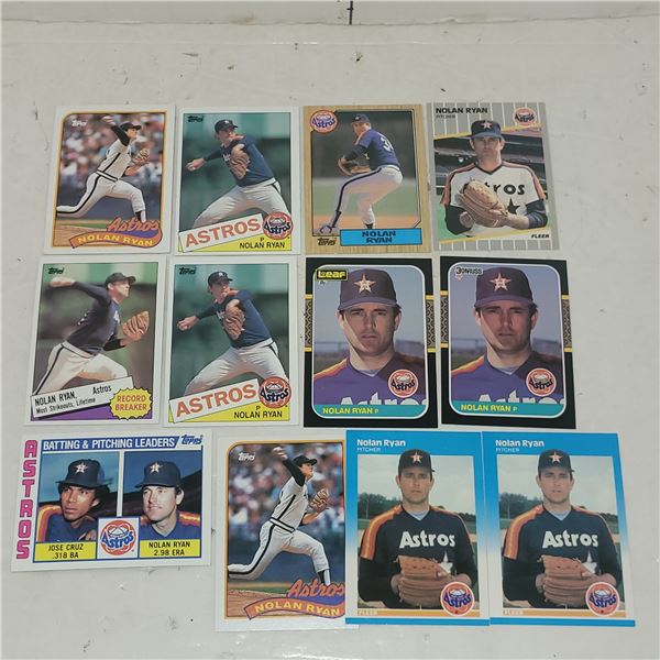 Lot of 12 1980s Nolan Ryan MLB Cards - Mint Condition Ready to Grade!