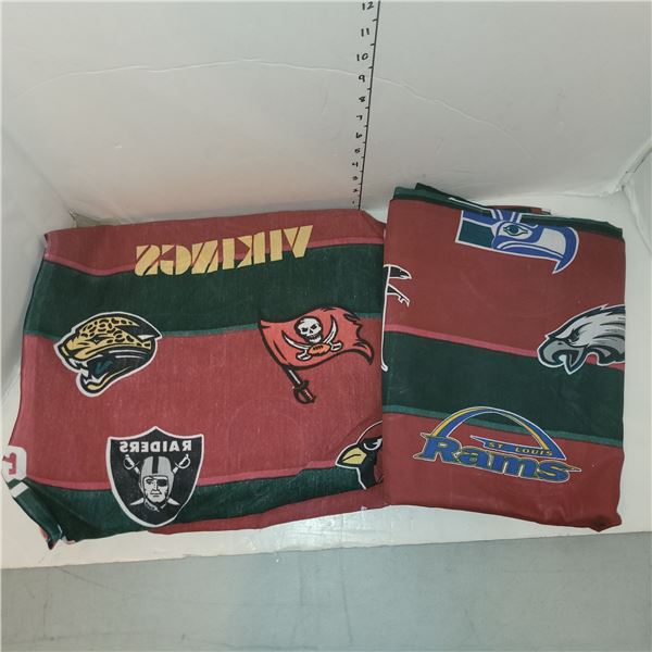Set of NFL Tqin Size Top Sheet & Fitted Sheet