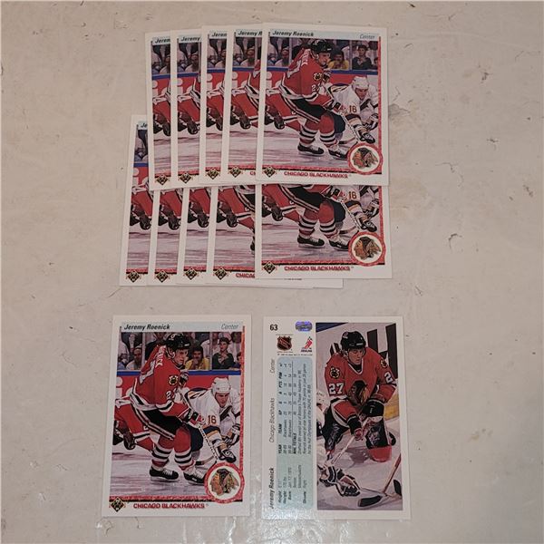 Lot of 12 Jeremy Roenick Rookie Cards Upper Deck #63 HOF