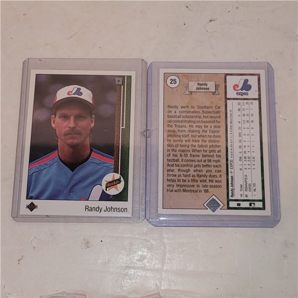 Lot of 2 1989 Upper Deck #25 Randy Johnson, #1 Rookie Cards