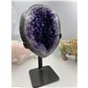 Image 2 : 10 X 4.7 INCH  AMETHYST CRYSTAL ON STAND BEAUTIFUL PIECE DARK COLOURS