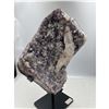 Image 2 : 13  X 9 INCH  AMETHYST WITH SUGAR COATED CALCITE ON STAND FROM BRAZIL