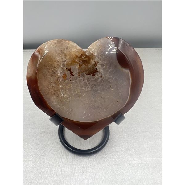3.6 inch Carnelian Heart on stand