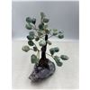 Image 2 : 5 X 5 INCH  GREEN AVENTURINE WITH AMETHYST BASE BOSAI TREE