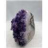 Image 4 : 4.5 X3.6 INCH POLISHED AMETHYST GEODE WITH AGATE FORMATION ON SIDES