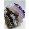 Image 8 : 4.5 X3.6 INCH POLISHED AMETHYST GEODE WITH AGATE FORMATION ON SIDES