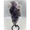 Image 1 : 8 X 3.3 INCH AMETHYST CLUSTER WITH CALCITE POINTS