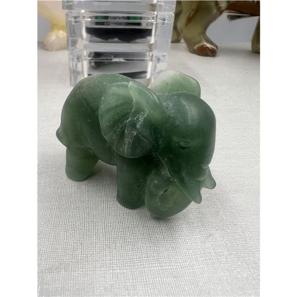 2.1 INCH  GREEN AVENTURINE ELEPHANT CARVING