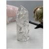 Image 3 : 4 INCH  CLEAR QUARTZ TOWER IN AURA INCULSION