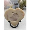 Image 1 : 3.1 INCH AGATE SLICE  HEART WITH DRUZY
